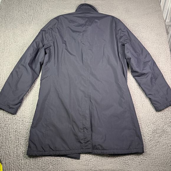Polo Ralph Lauren Trench Coat Mens L Navy Blue Long Overcoat Full Zip Insulated - Picture 9 of 14